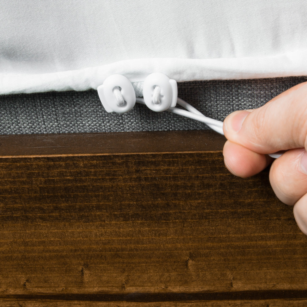 CinchFit American Made Split Top King Sheets - No Tear 600TC Cotton Stripe Cord Elastic Sheets