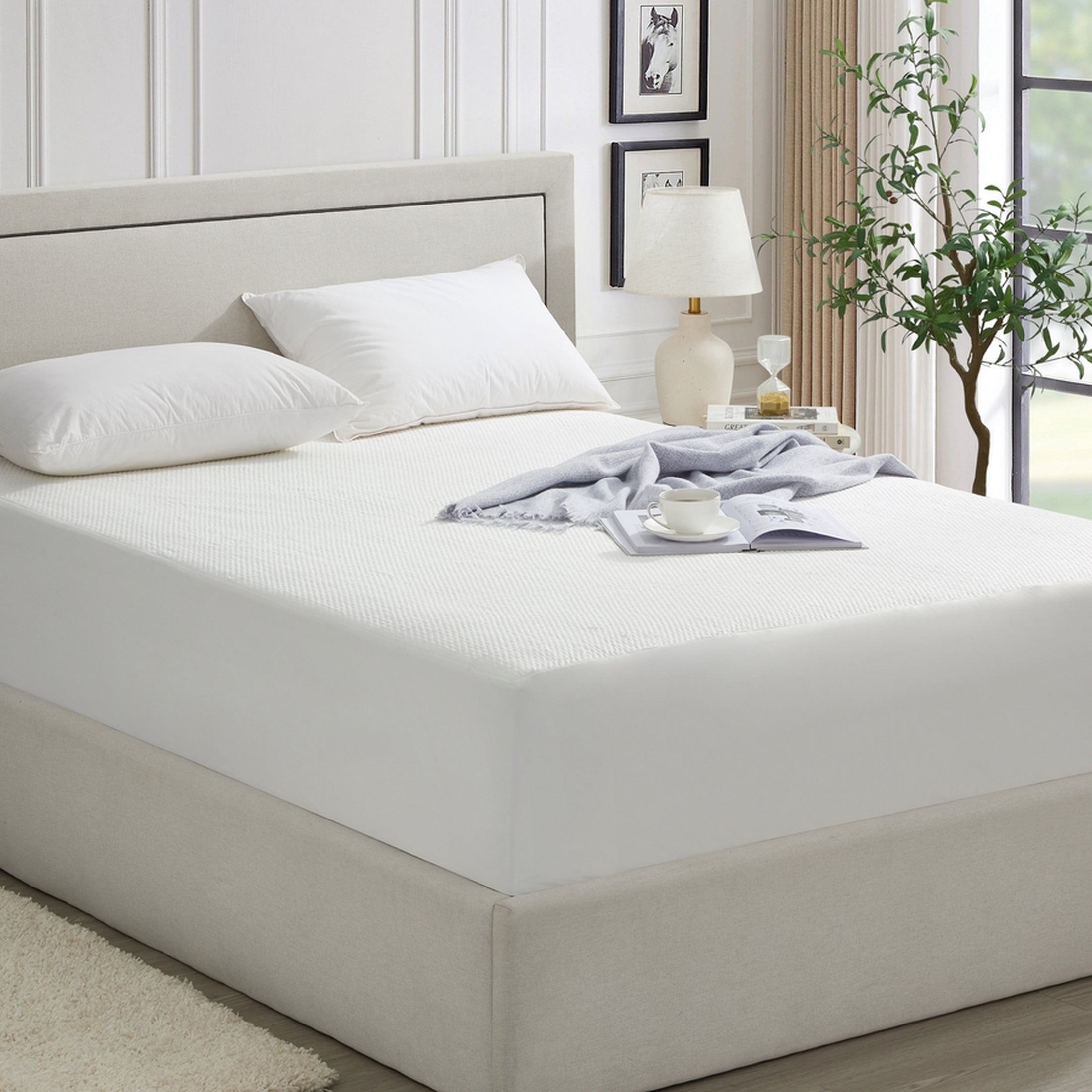"Dan River Ice Cooling Waterproof Mattress Protector ¨C Tencel Blend, Deep Pocket with Corner Elastic"