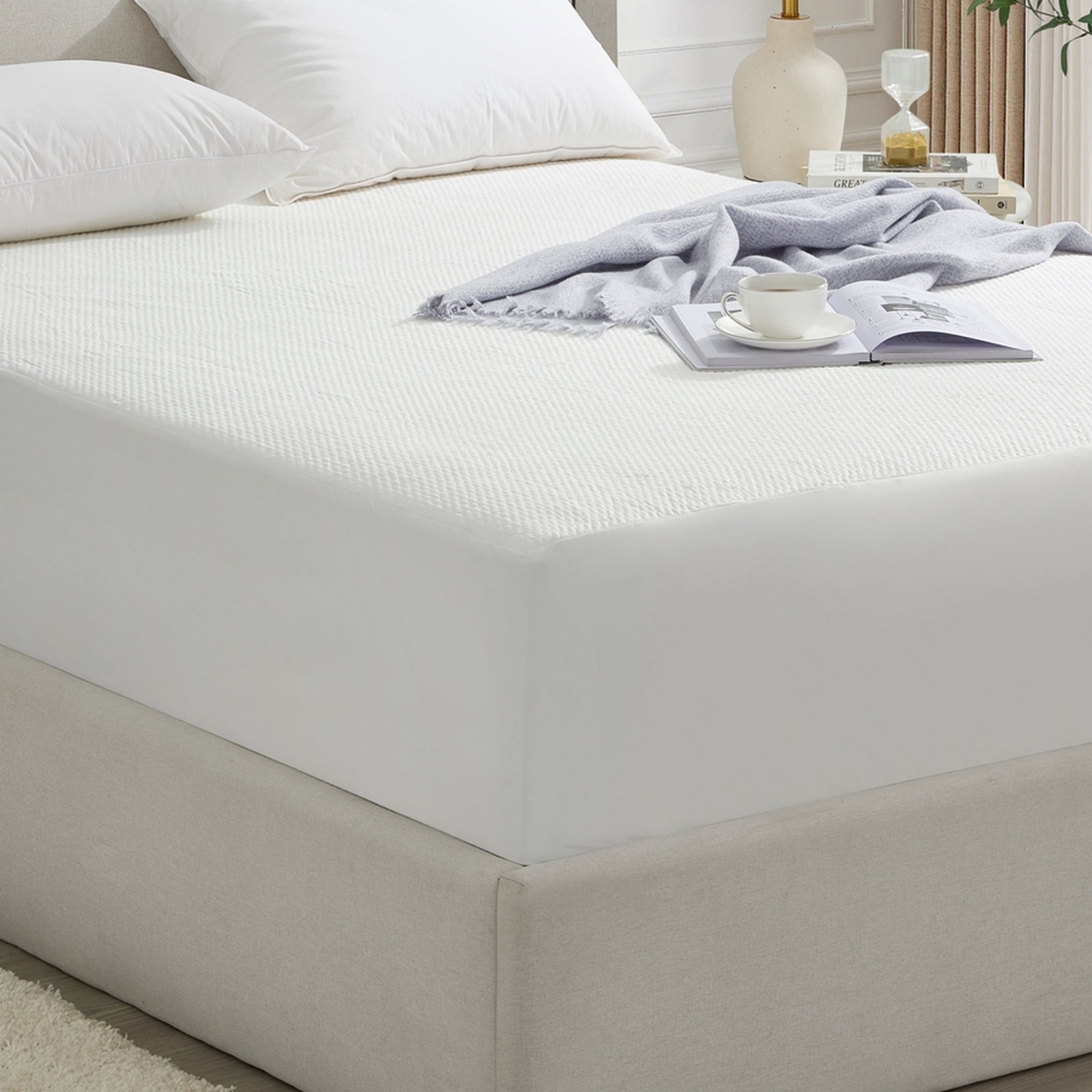 "Dan River Ice Cooling Waterproof Mattress Protector ¨C Tencel Blend, Deep Pocket with Corner Elastic"