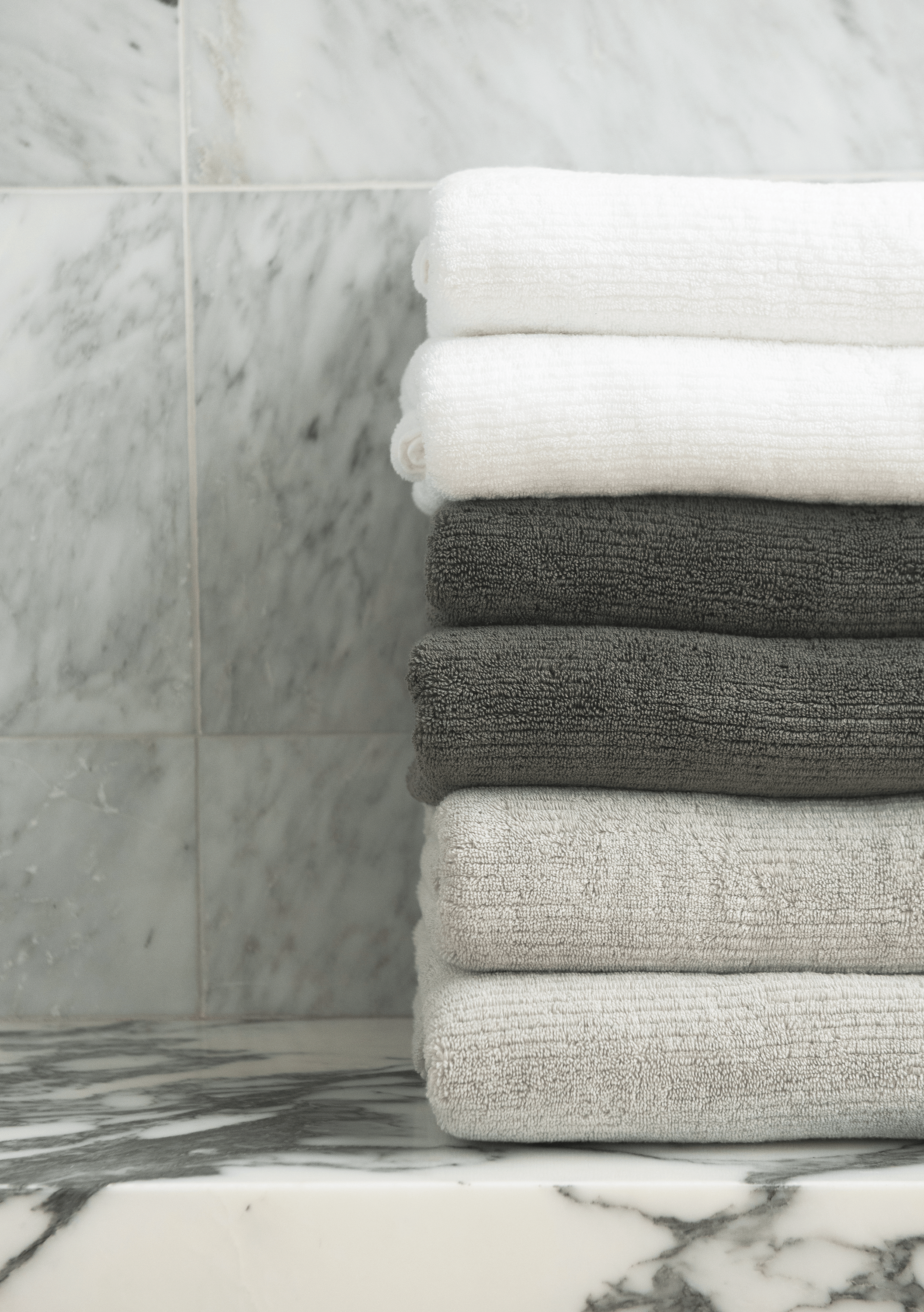 Ribbed Terry Bath Towel Set - Cotton And Bamboo Blend Bath Towels