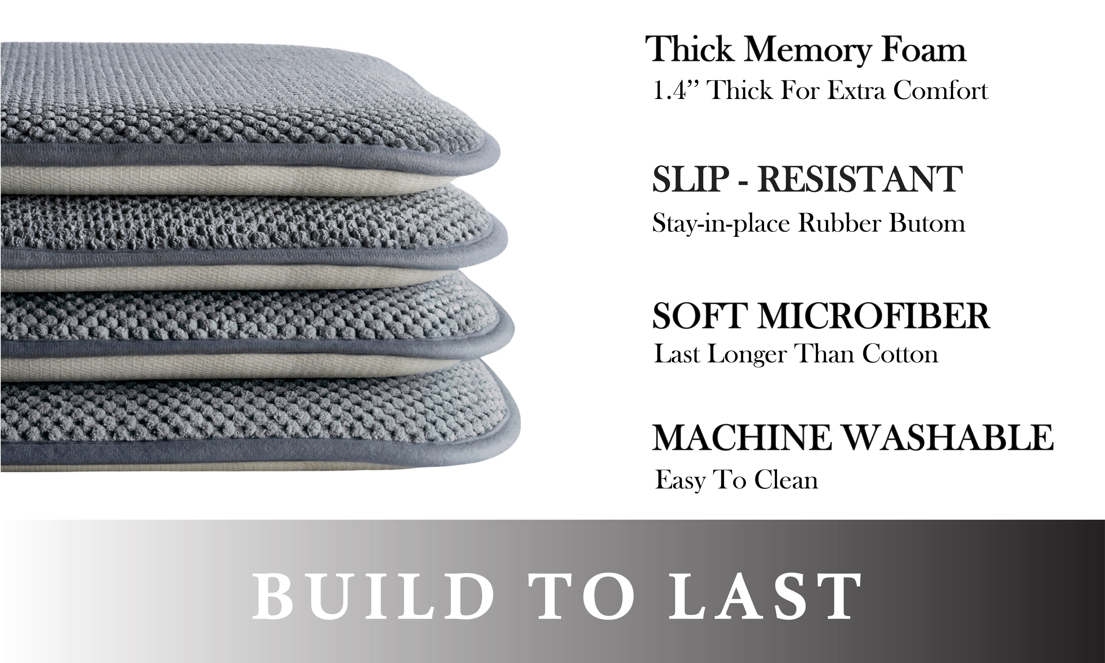 Dan River 2-4 Pack Memory Foam Non-Slip 16x16'' Chair Cushion Pad