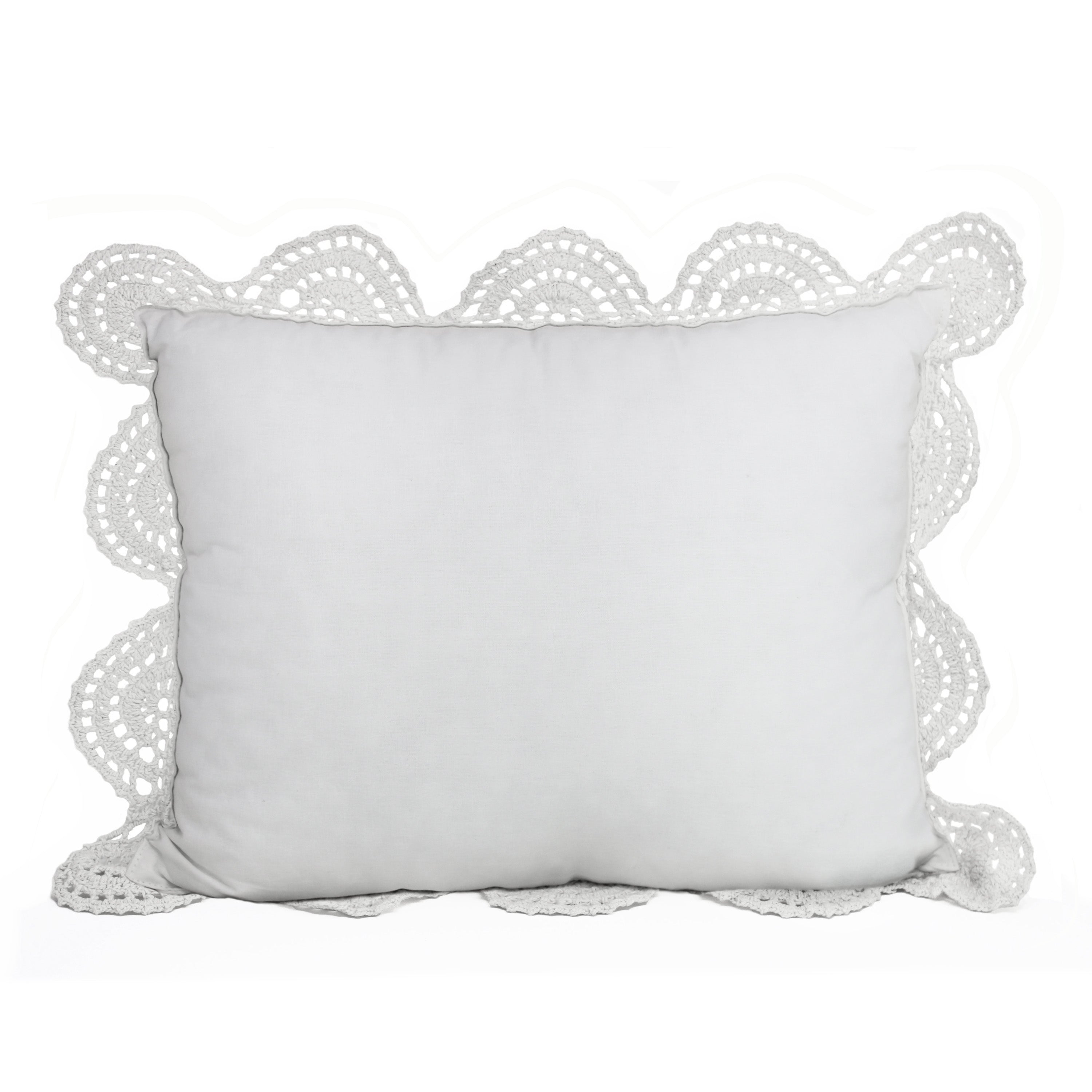 Hand Made Crochet Cotton Boudoir Pillow