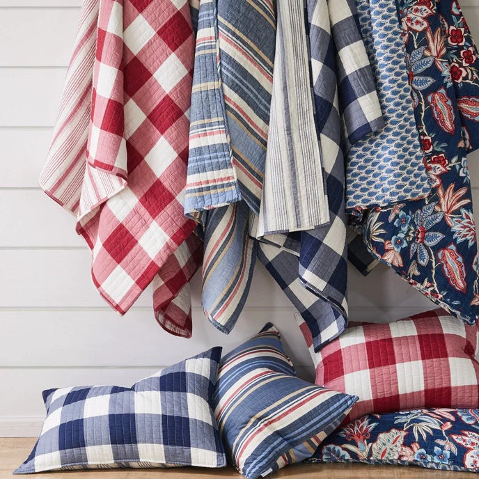 Camden Quilt Set - Checkered Quilt Sets - Grey & White Checks