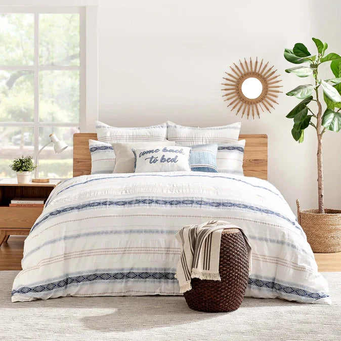 Pickford 100% Cotton Duvet Cover Set - Coastal & Nautical Bedding Sets - Blue