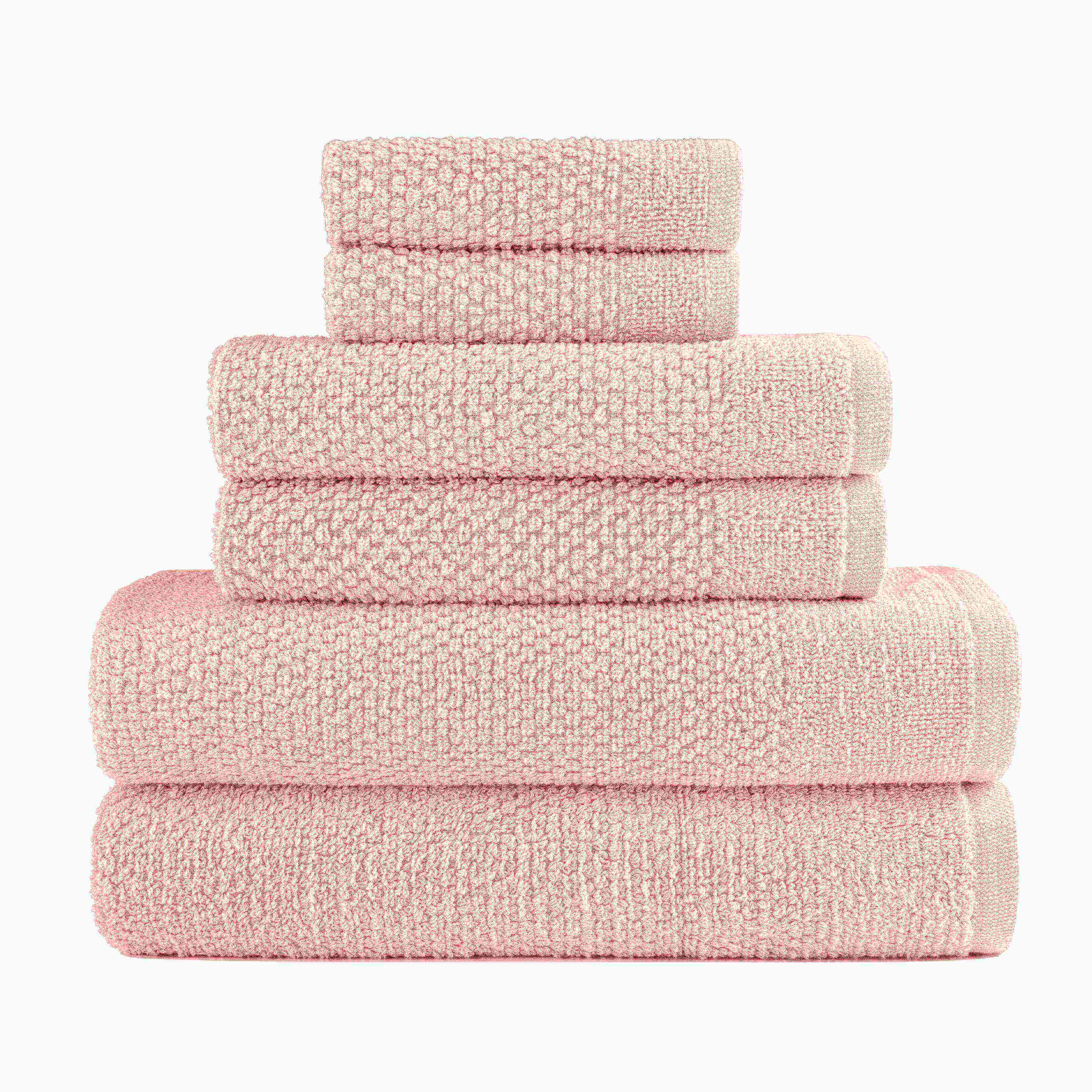 Dan River 6 Piece Popcorn Cotton Bath Towel Set.
