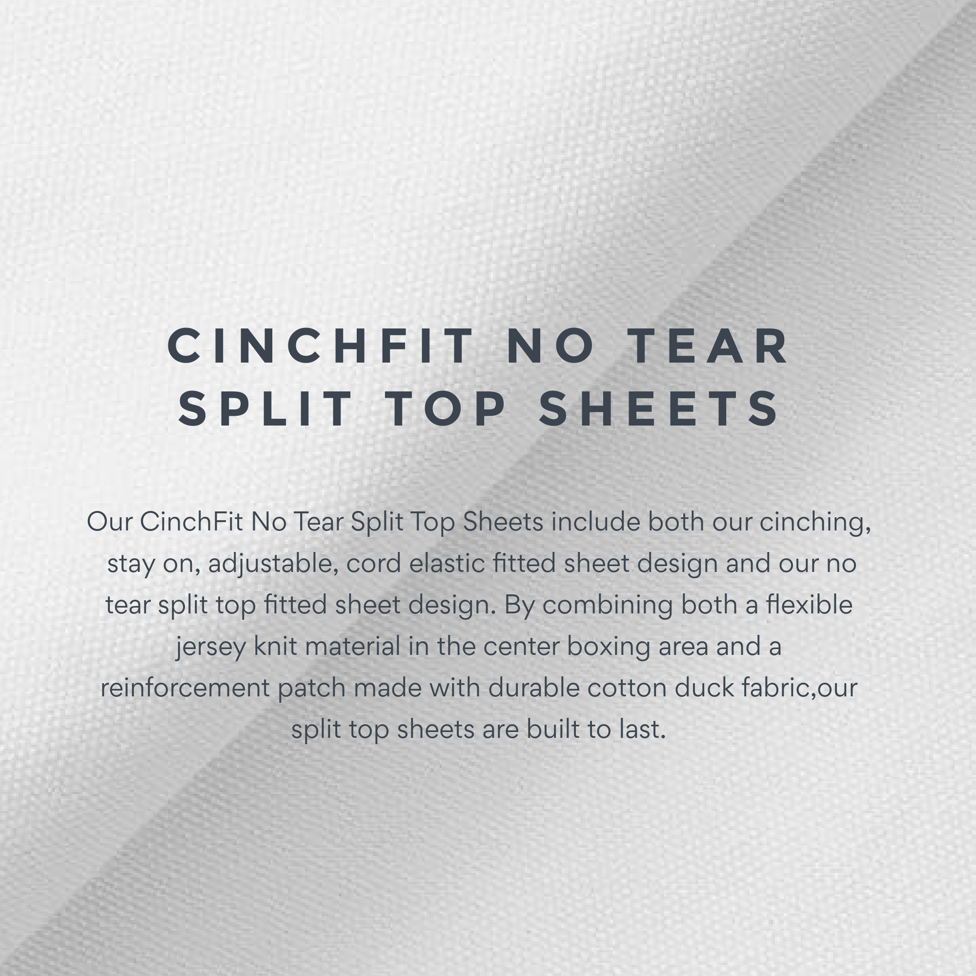 CinchFit American Made Split Top King Sheets - No Tear 600TC Cotton Stripe Cord Elastic Sheets