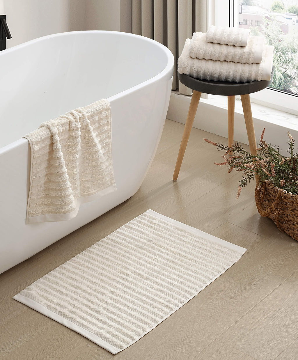 Luxury Turkish Cotton Rib Towel Set