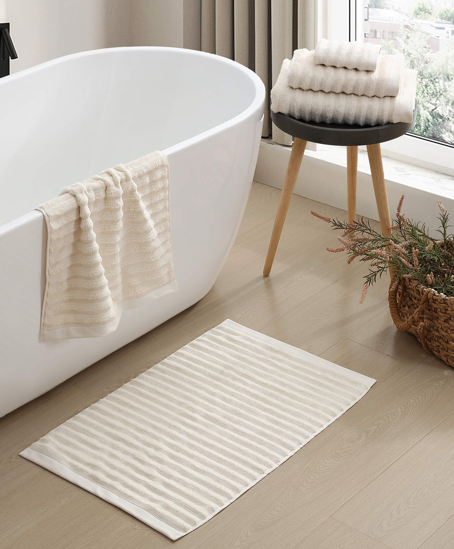 Luxury Turkish Cotton Rib Towel Set