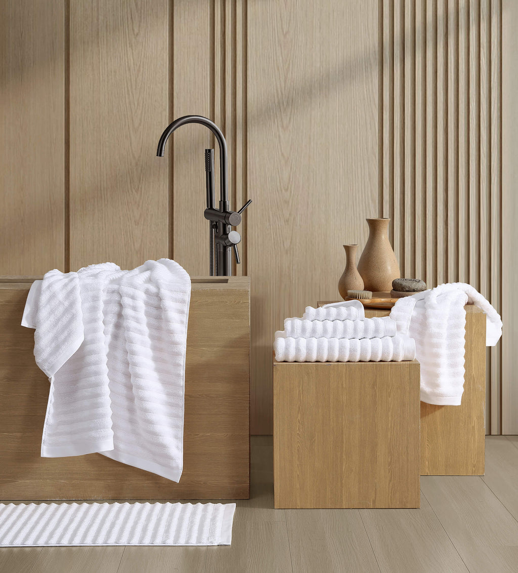 Luxury Turkish Cotton Rib Towel Set