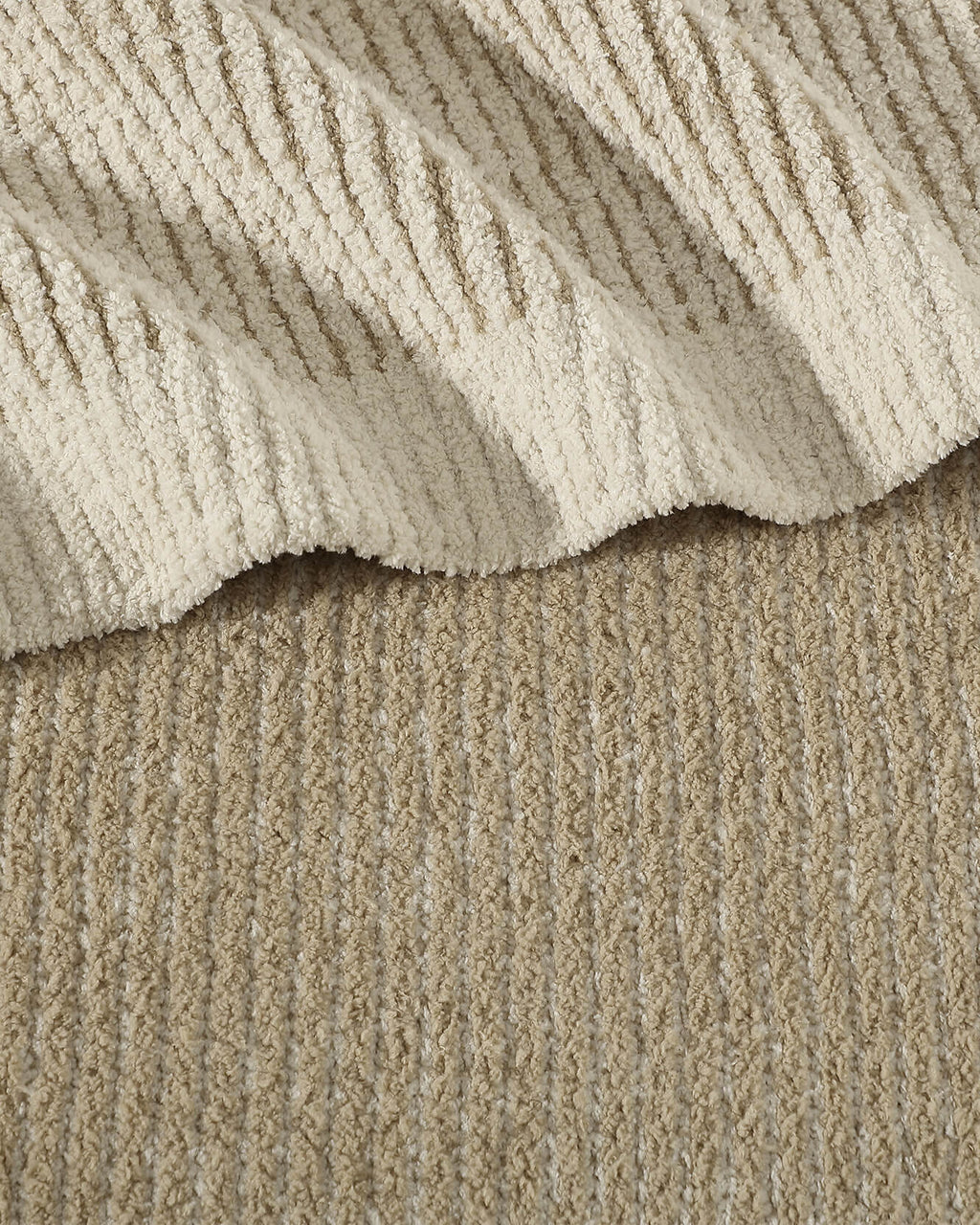 Luxury Two-Tone Ribbed Bed Blanket
