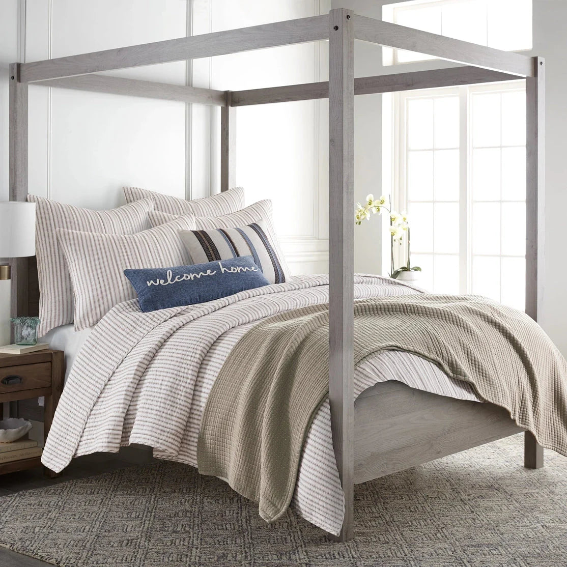 Universal V Berth Tobago Stripe Reversible Boat Quilt Set -  Boat Bedding