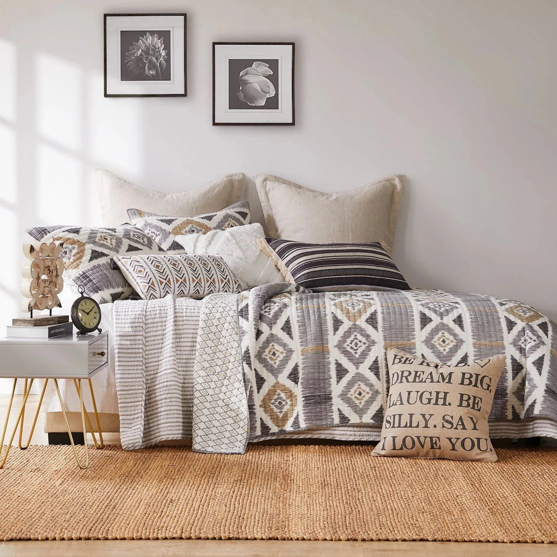 Universal V Berth Tobago Stripe Reversible Boat Quilt Set -  Boat Bedding