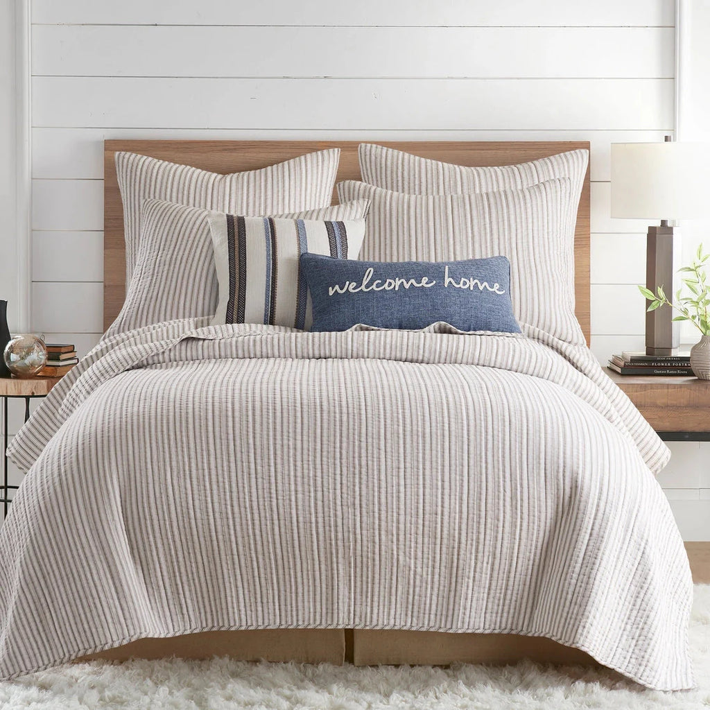 Universal V Berth Tobago Stripe Reversible Boat Quilt Set -  Boat Bedding