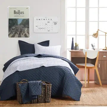 Universal V Berth Tobago Stripe Reversible Boat Quilt Set -  Boat Bedding