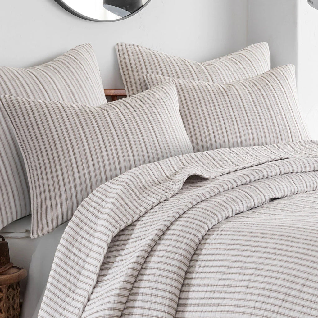 Universal V Berth Tobago Stripe Reversible Boat Quilt Set -  Boat Bedding