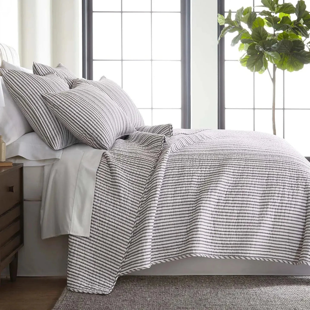 Universal V Berth Tobago Stripe Reversible Boat Quilt Set -  Boat Bedding