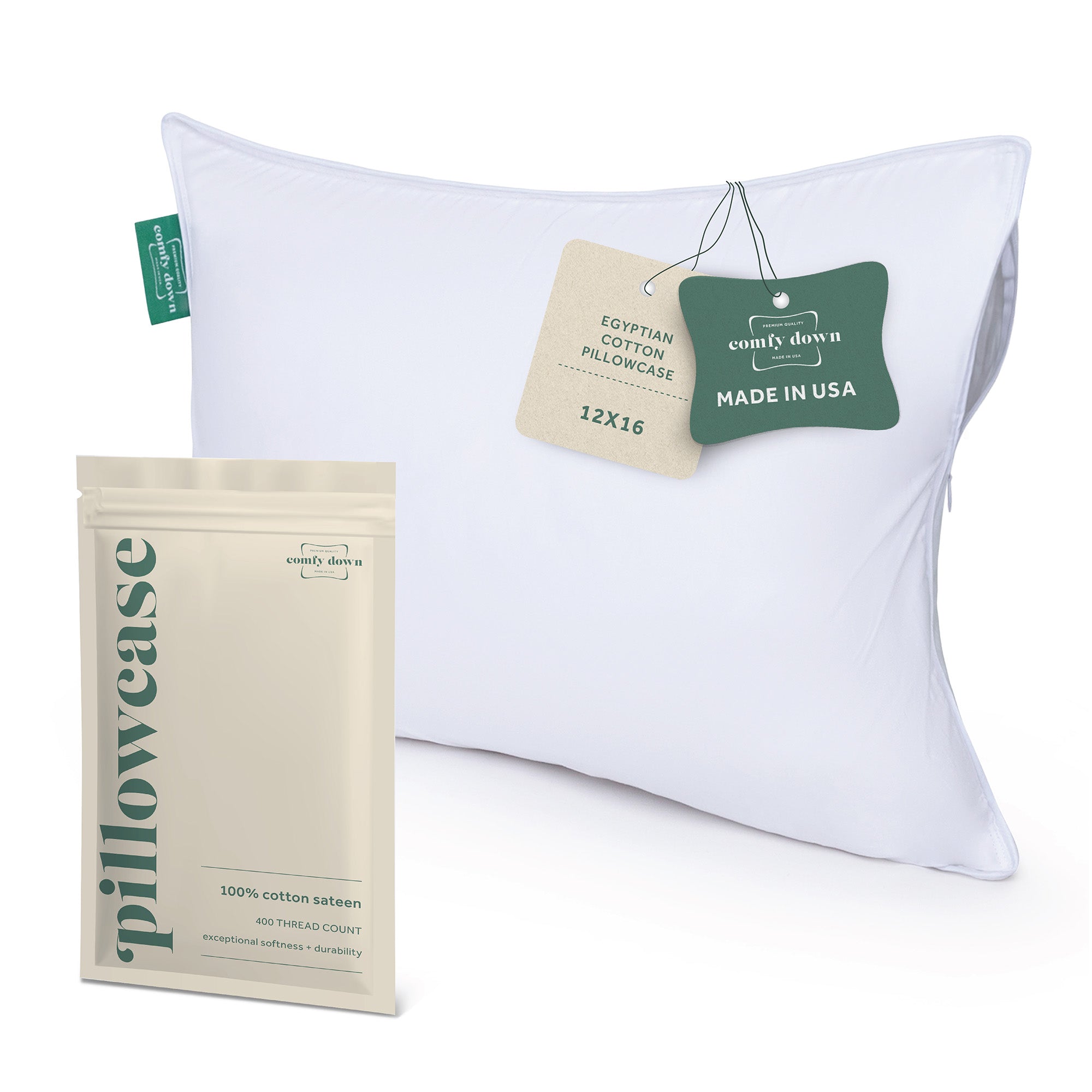ComfyDown Pillowcase for Toddler & Travel Pillows ¨C Zipper Closure