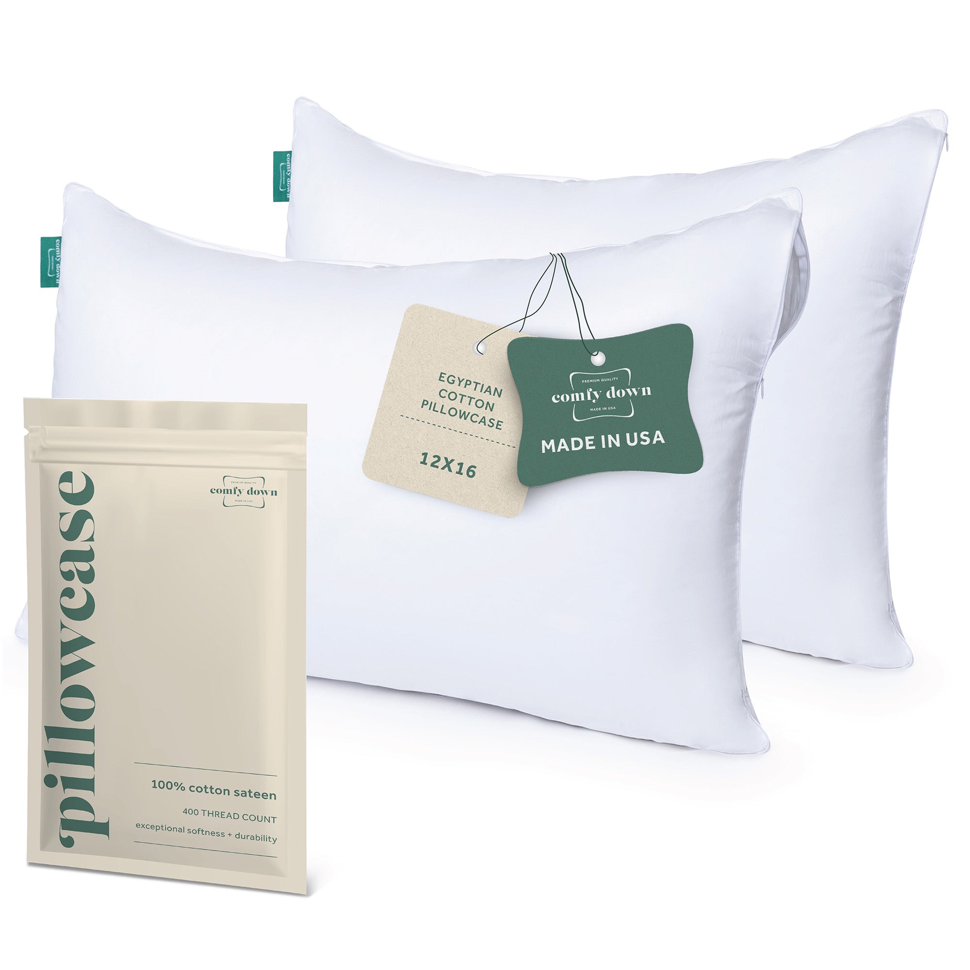 ComfyDown Pillowcase for Toddler & Travel Pillows ¨C Zipper Closure