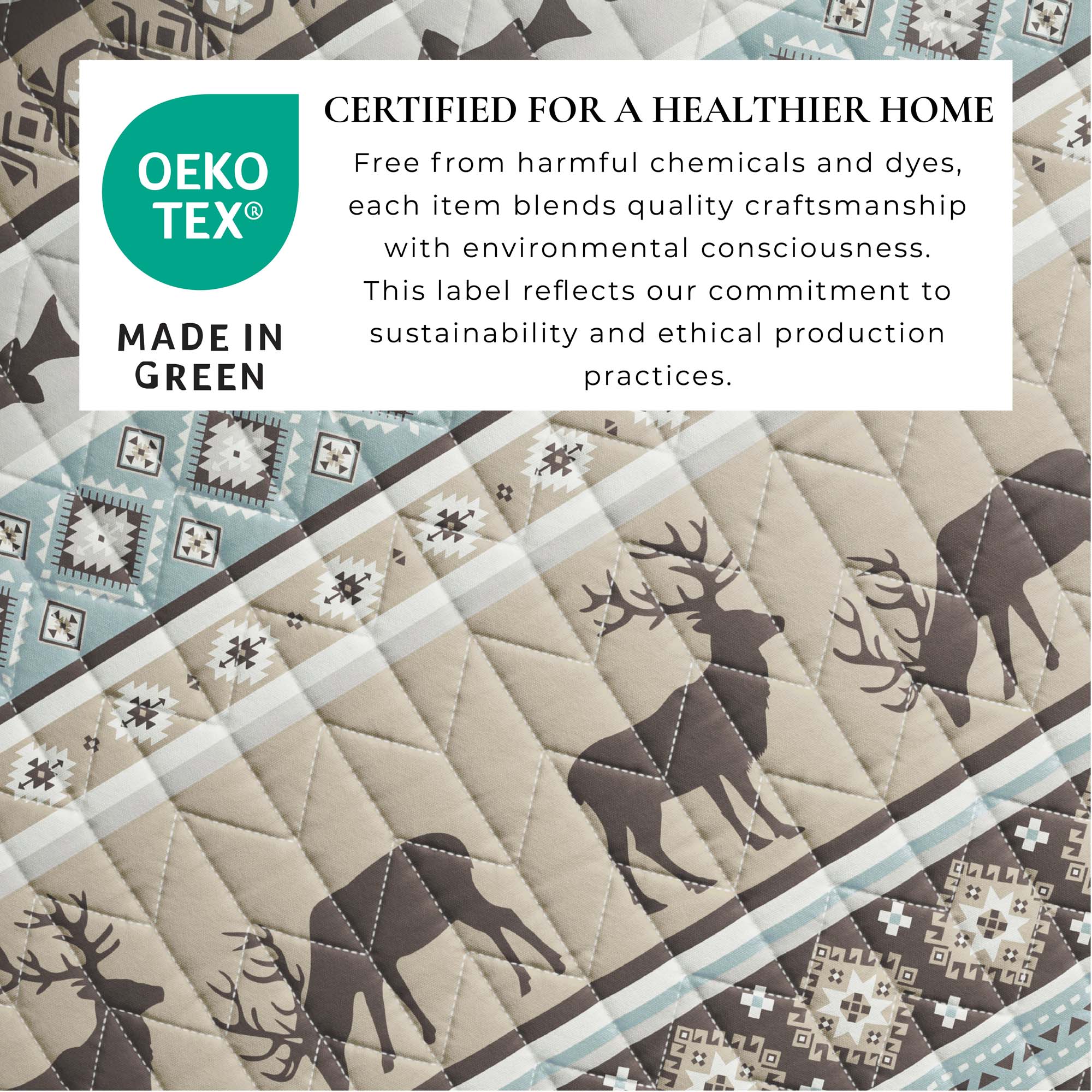 "Lodge Themed Quilt Set - Moose, Fish & Nature Themed Bedding"