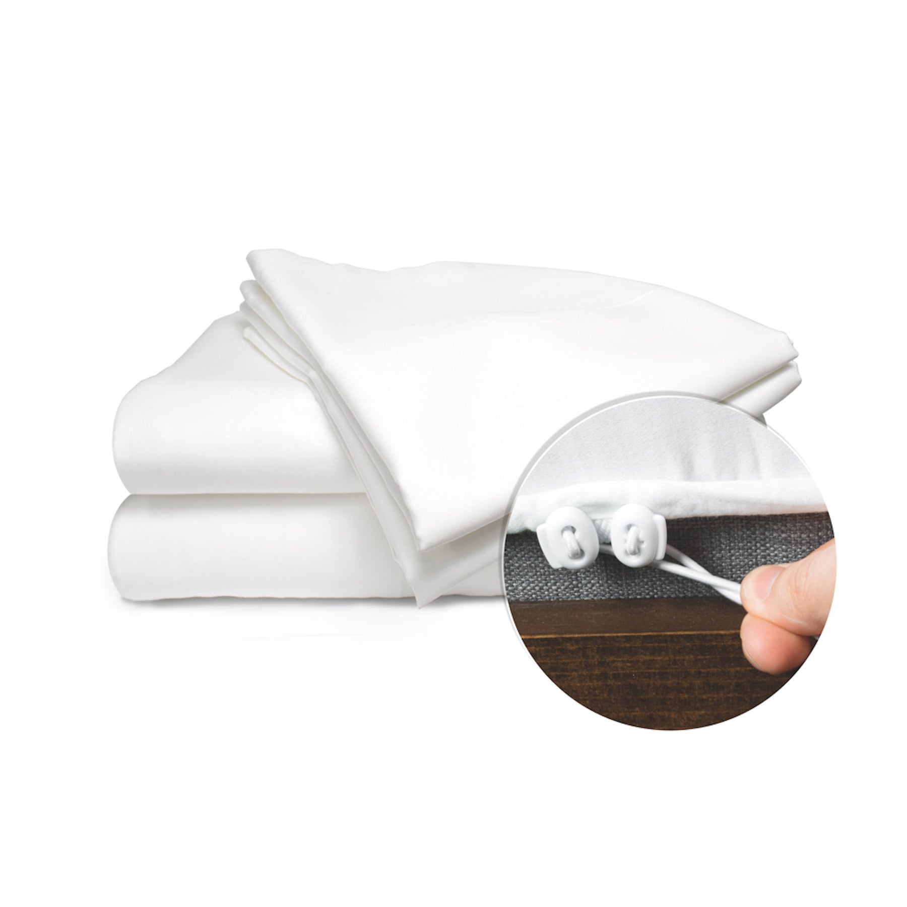 CinchFit American Made Split Top King Sheets - No Tear 650TC Cotton Blend Sheets