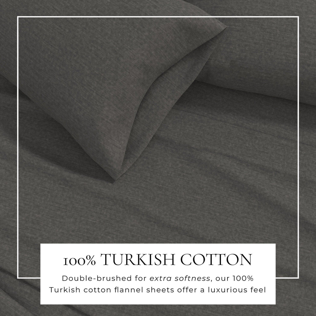 Heathered Solid Cotton Blend Flannel Sheets - Solid Cotton Flannel Sheets