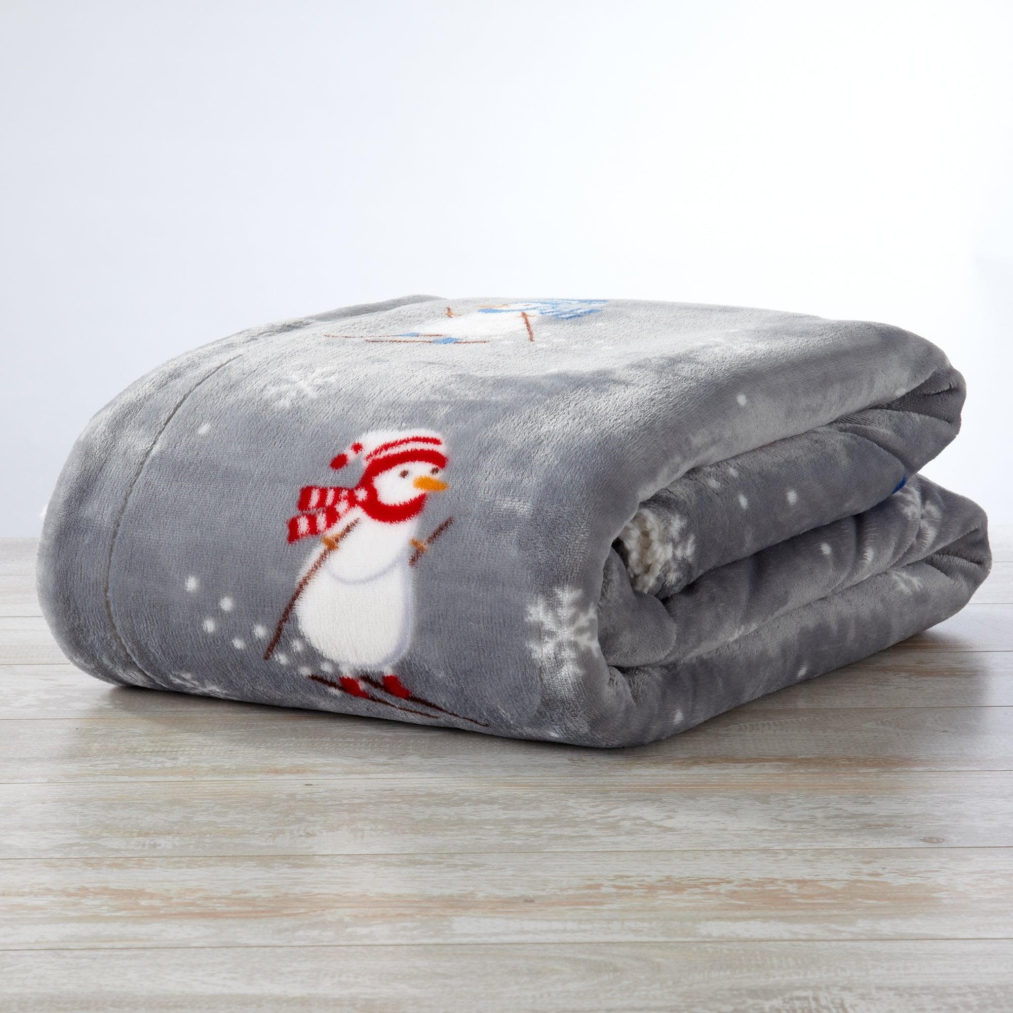 Christmas Sherpa Throw Blanket - Festive Christmas Themed Bedding