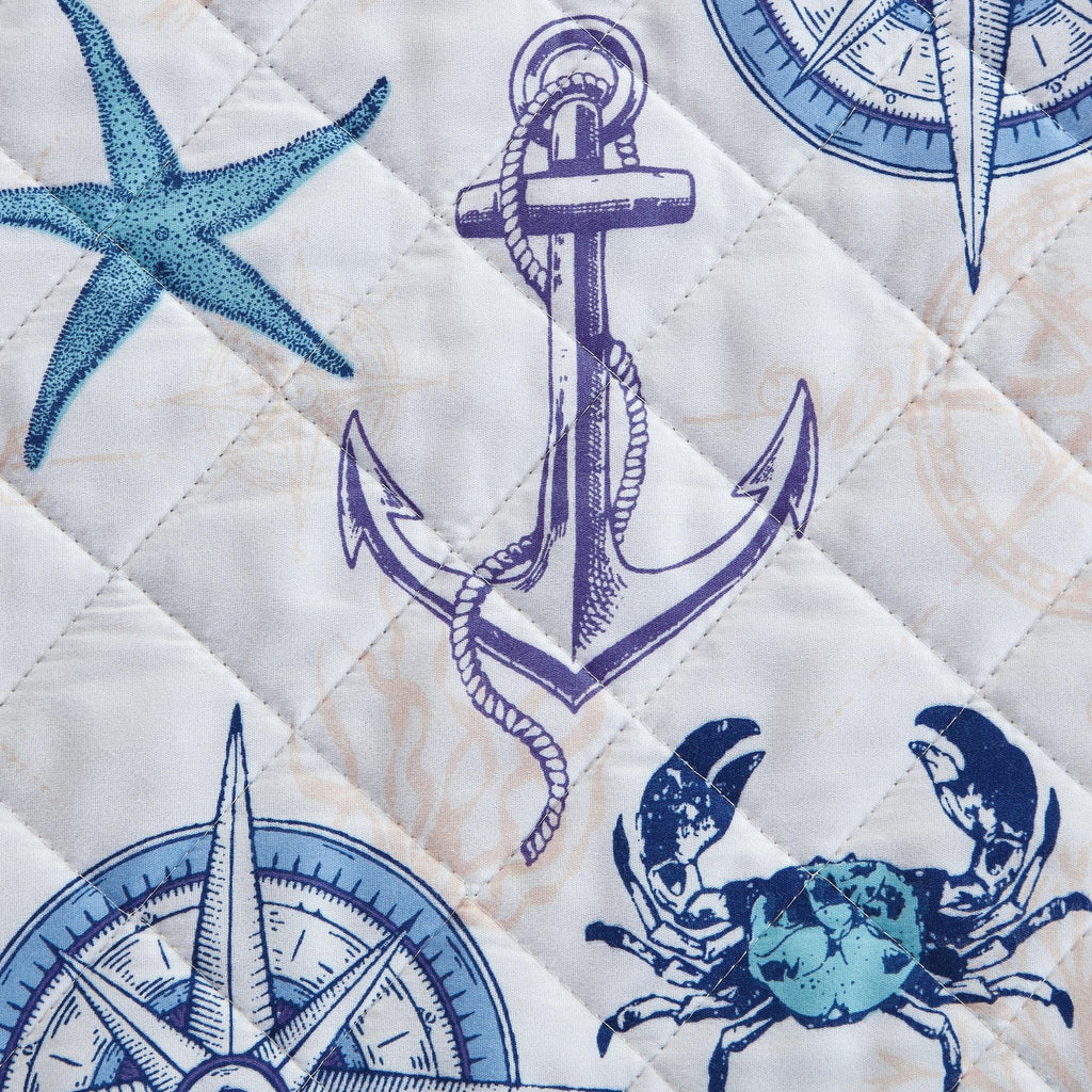 Universal V Berth Coastal Azure Quilt Set 3PC Boat Bedding Set