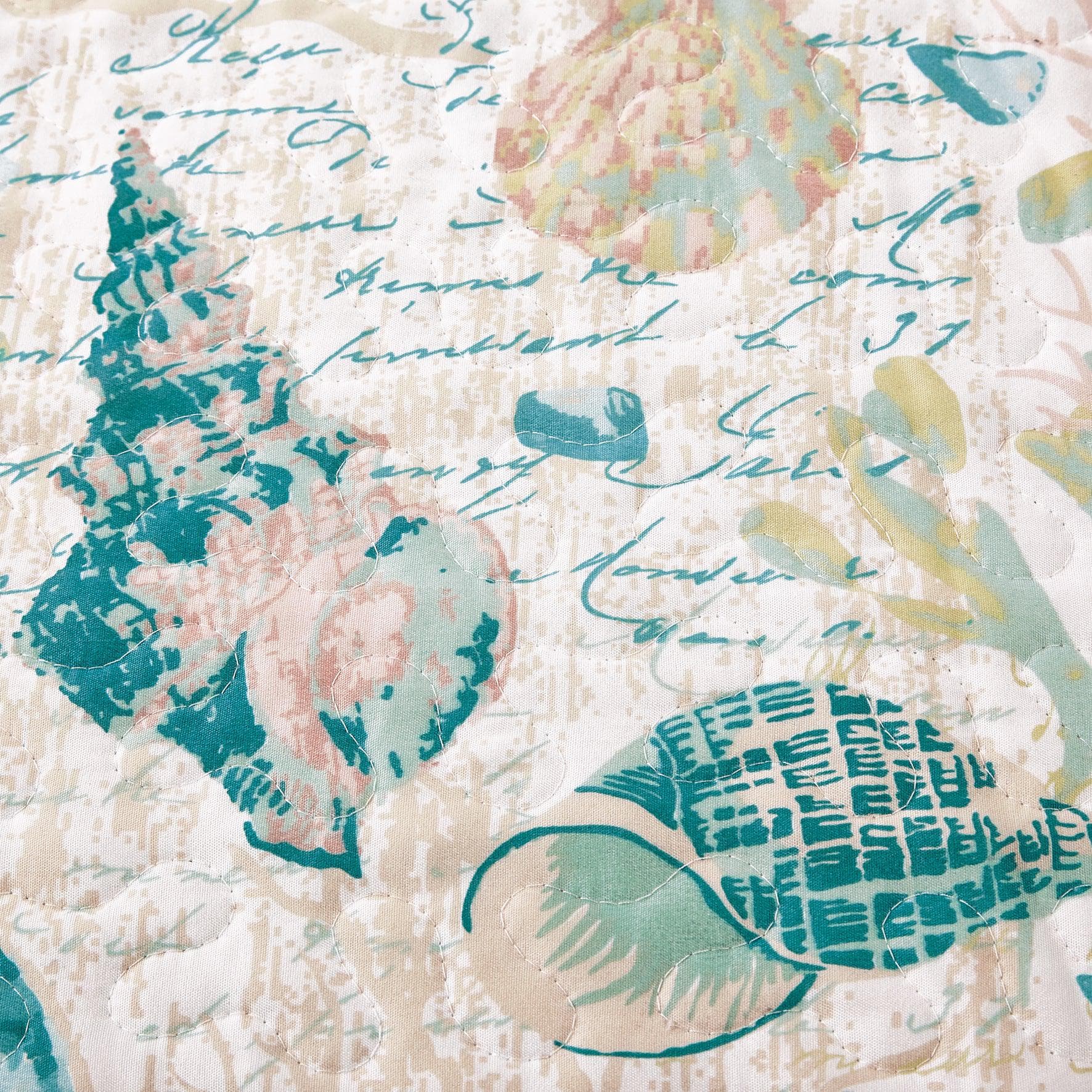 Seashell & Coral Quilt Set - Beachy Seashell Themed Bedding Sets