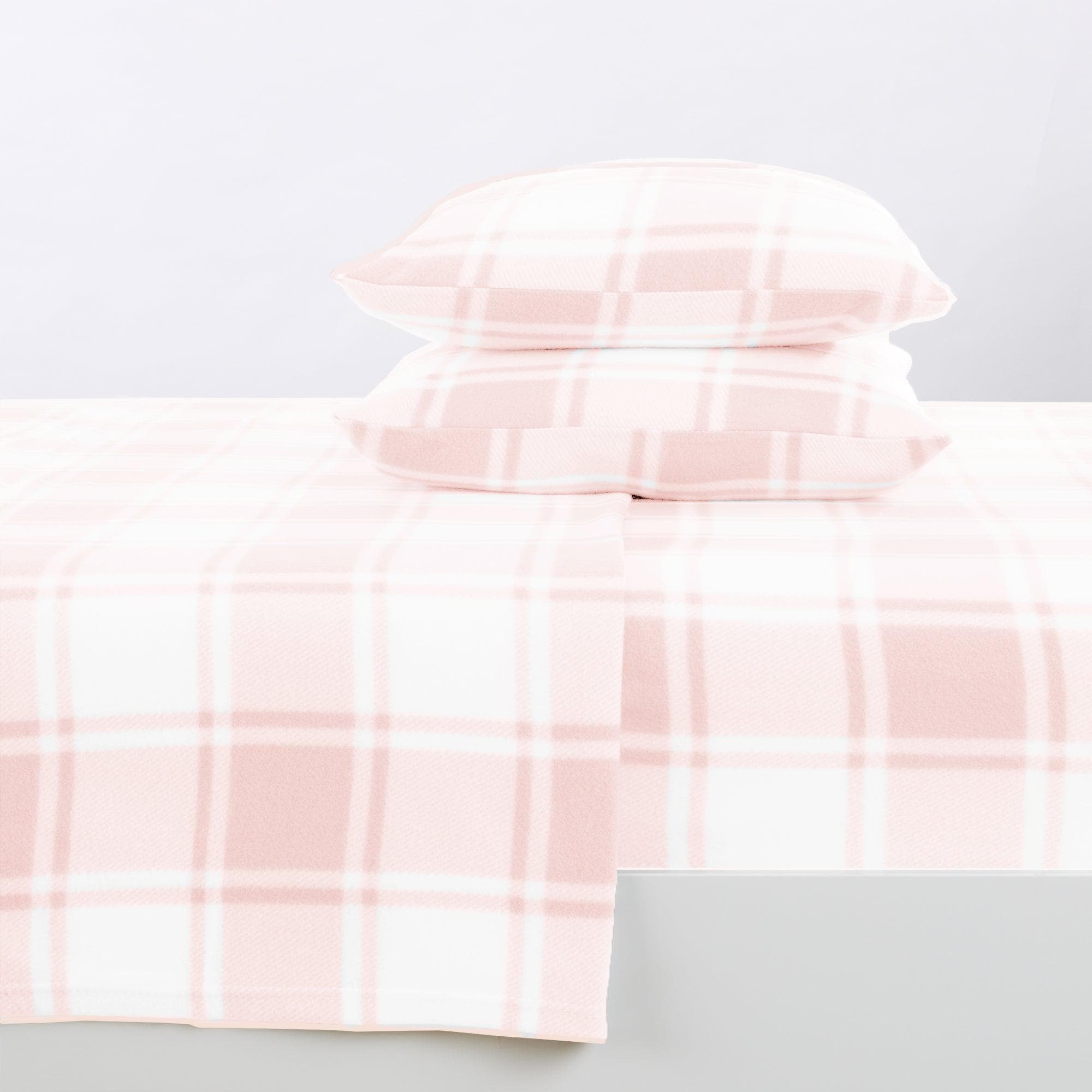 "Plaid Fleece Sheet Sets - Navy Blue, Grey, Red & Black"