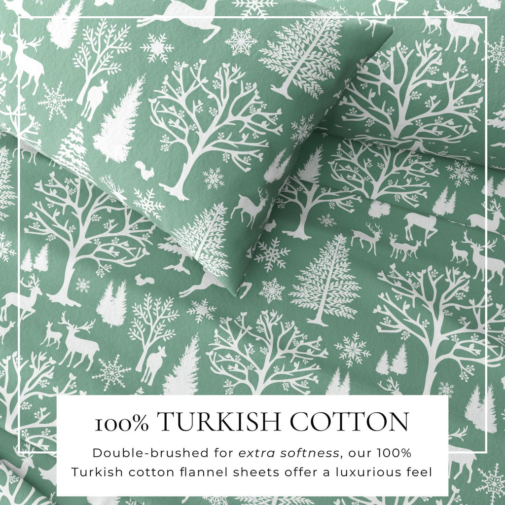 4-Piece Turkish Cotton Flannel Sheet - Fall & Christmas Sheets