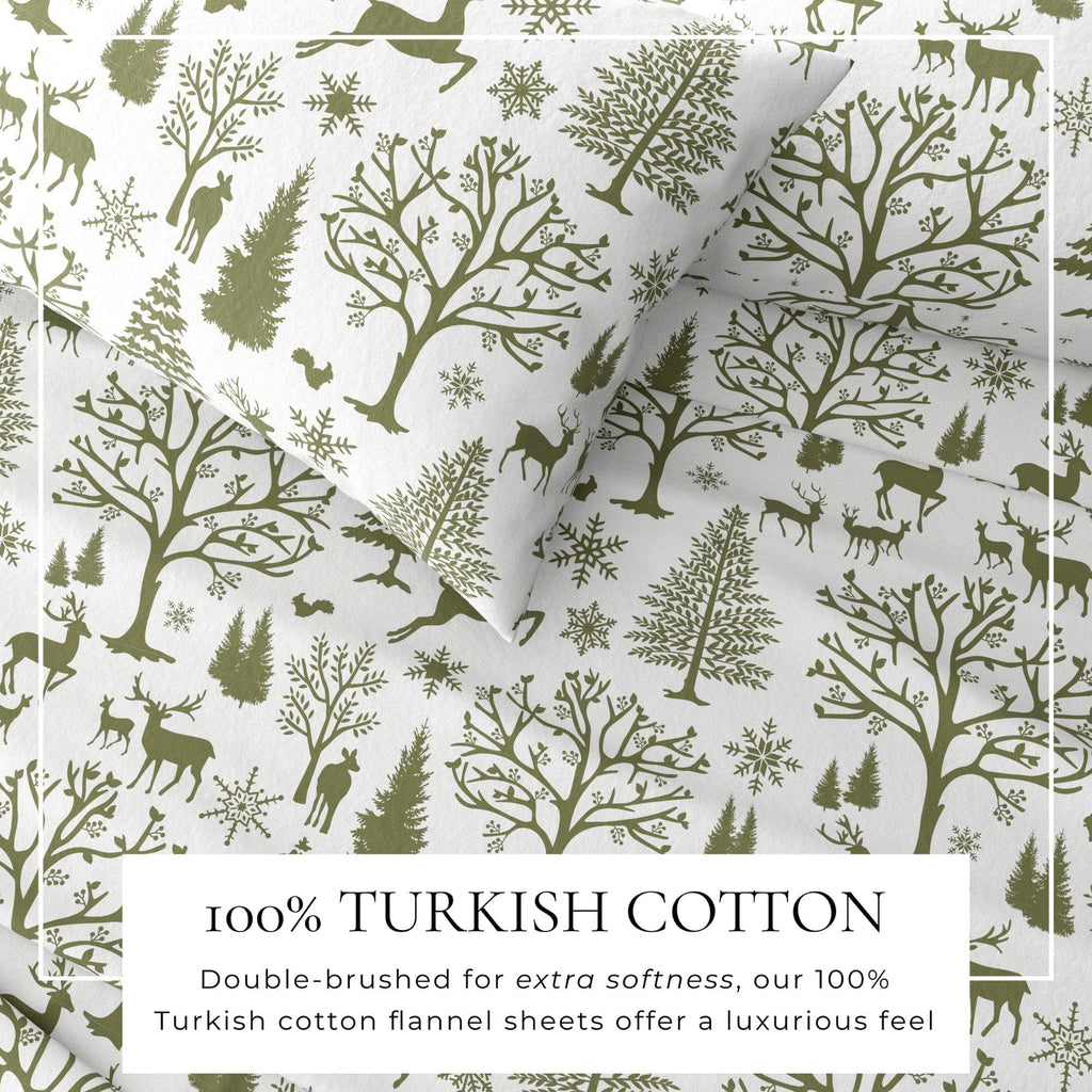 4-Piece Turkish Cotton Flannel Sheet - Fall & Christmas Sheets