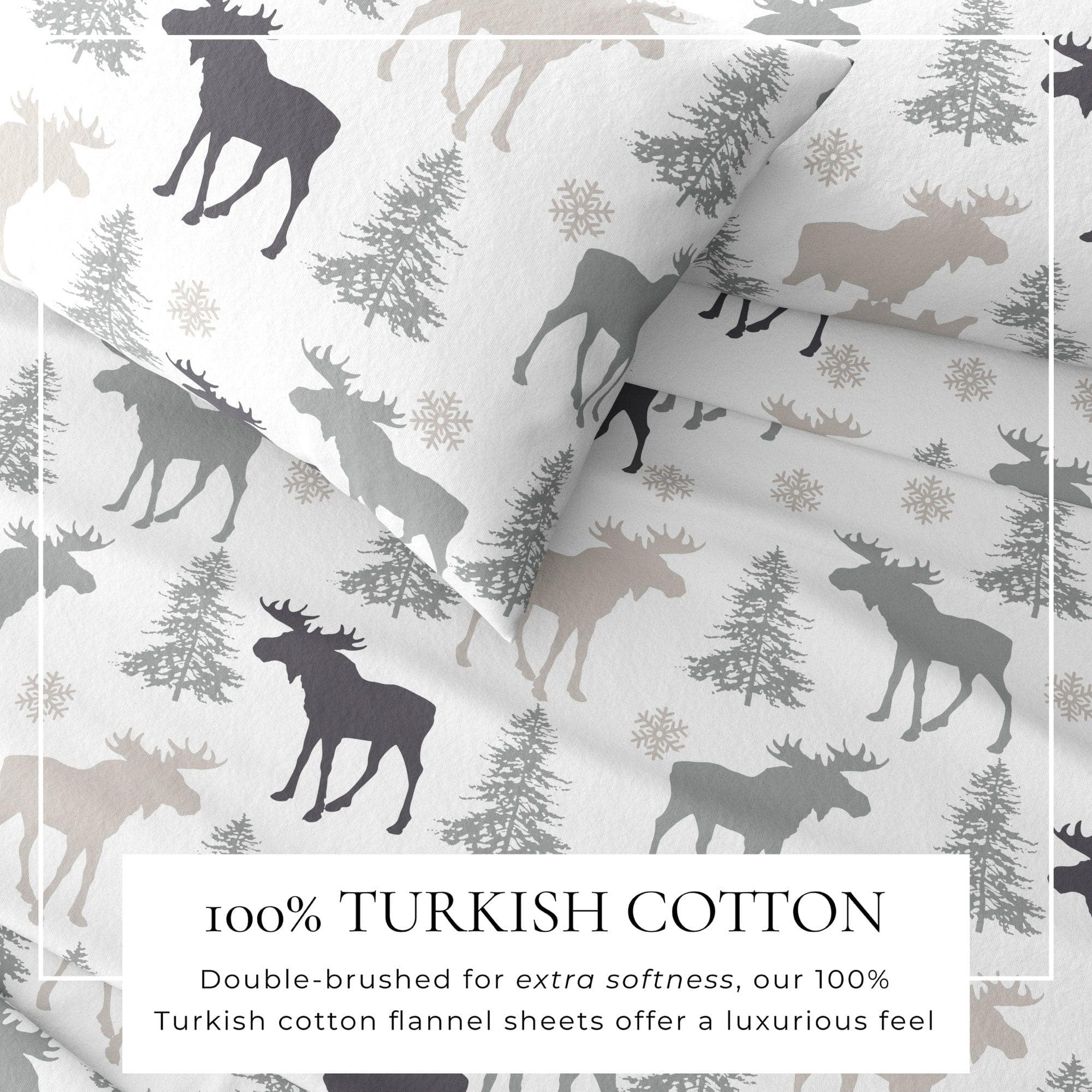 4-Piece Turkish Cotton Flannel Sheet - Fall & Christmas Sheets