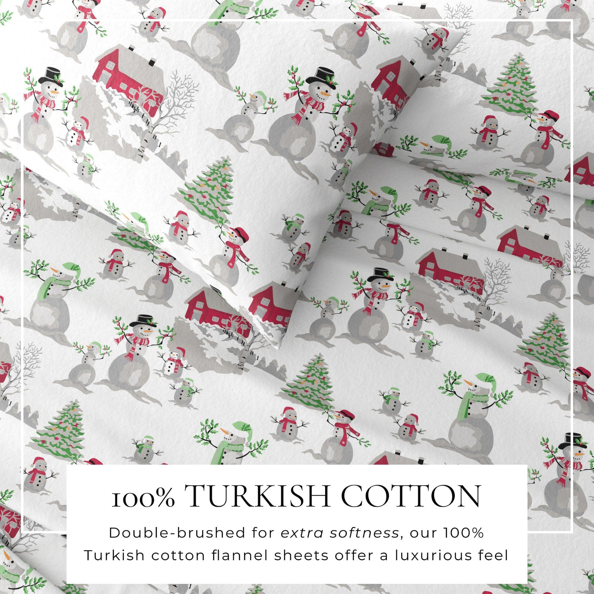 4-Piece Turkish Cotton Flannel Sheet - Fall & Christmas Sheets