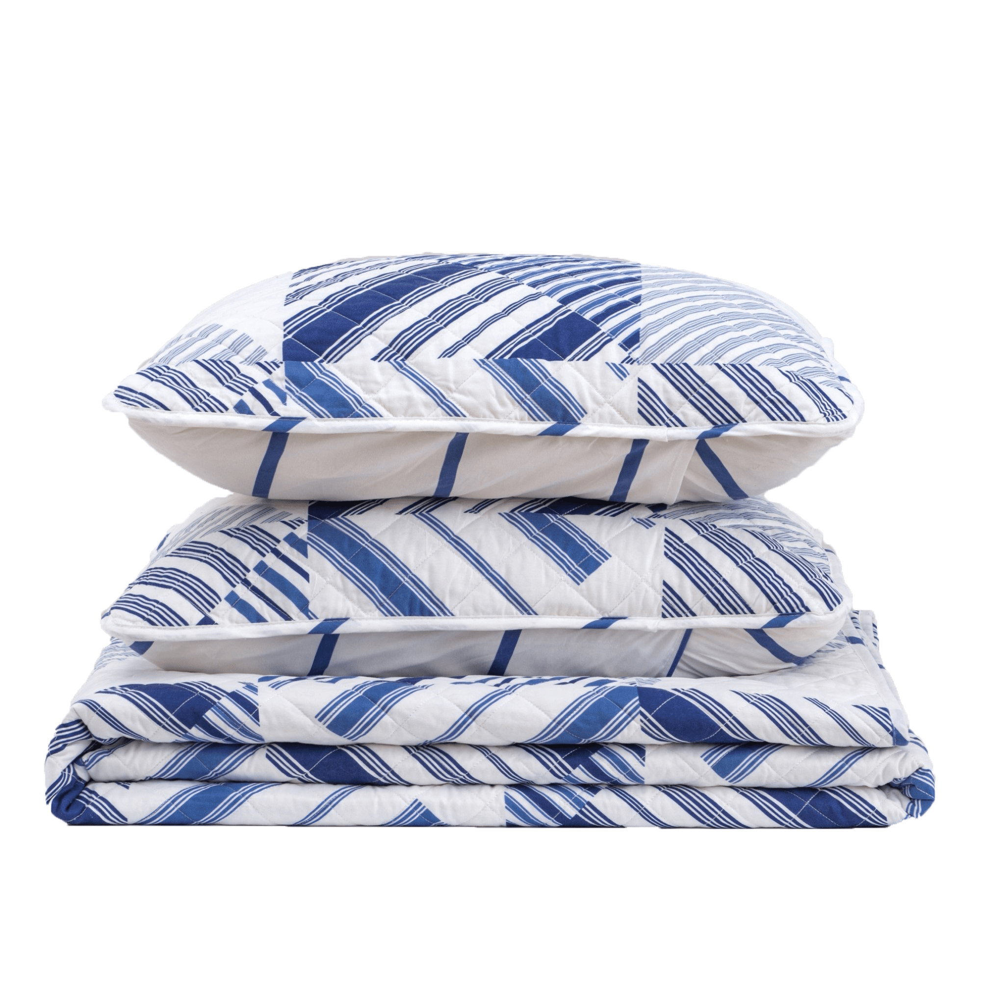 Coastal Navy Stripe Quilt - Striped Coastal Quilts