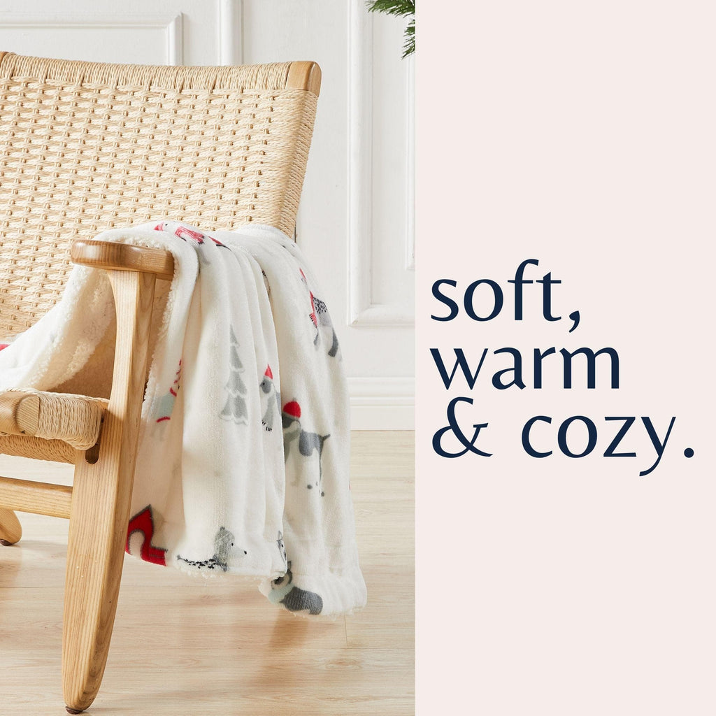 Christmas Sherpa Throw Blanket - Festive Christmas Themed Bedding