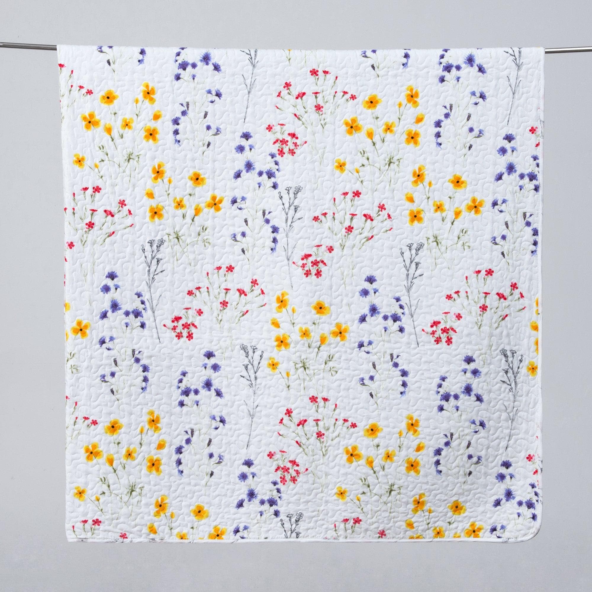 Colorful Floral 3 Piece Quilt Set - Coastal Floral Quilts
