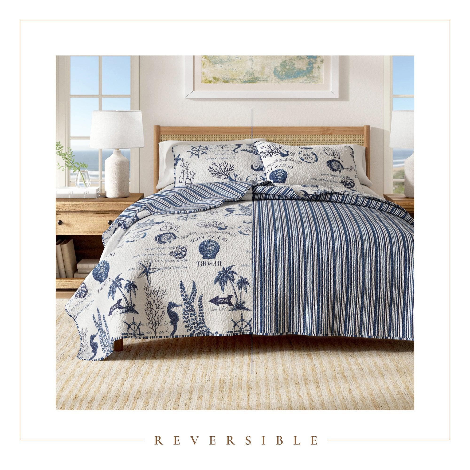 Universal V Berth Coastal Catalina Quilt Set 3PC Boat Bedding Set