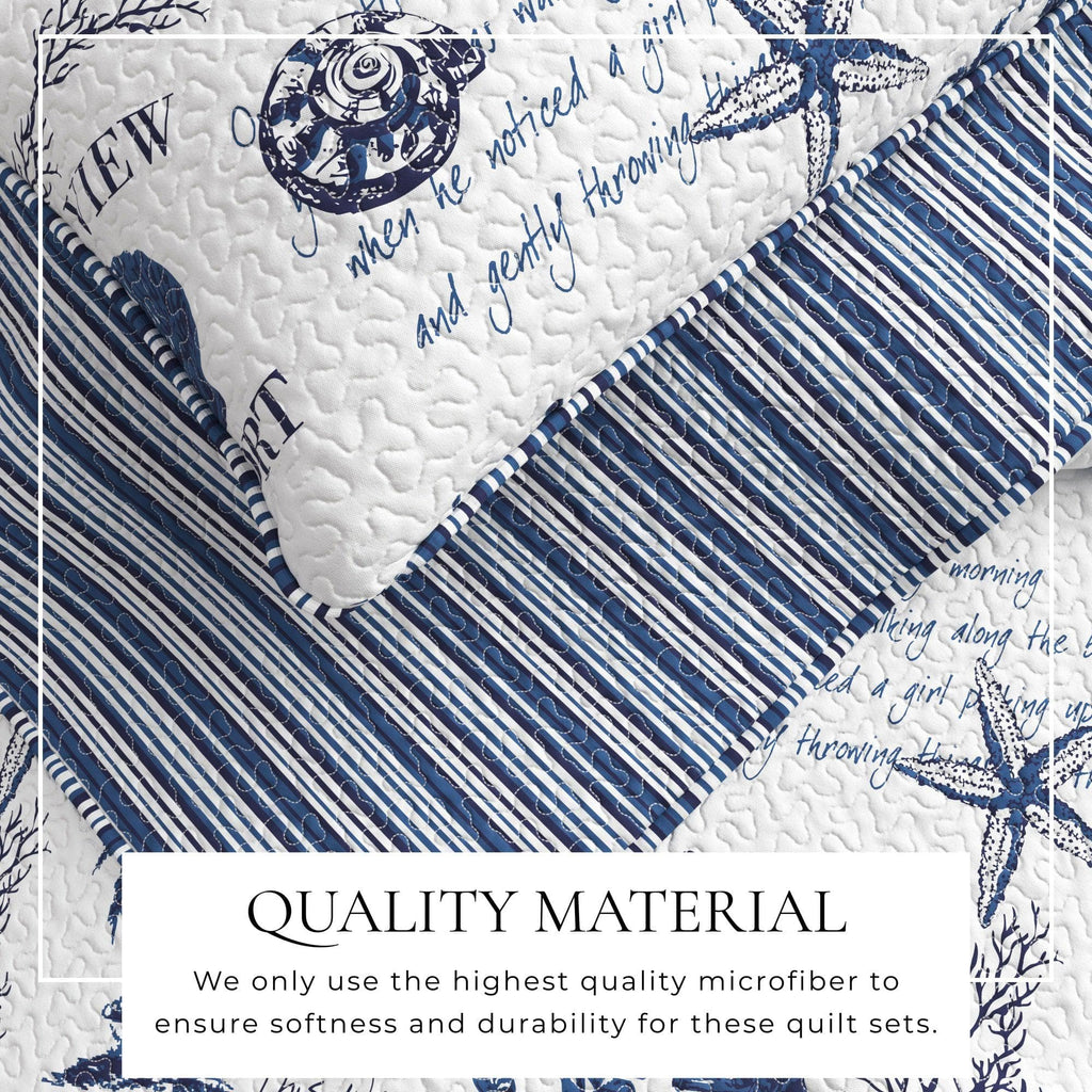 Universal V Berth Coastal Catalina Quilt Set 3PC Boat Bedding Set