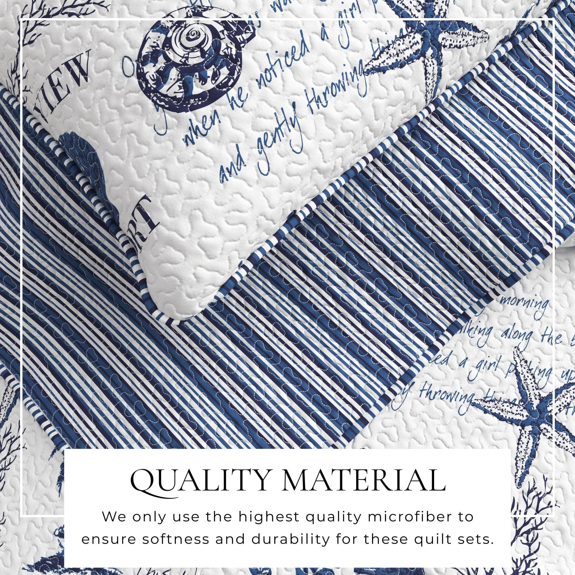 Universal V Berth Coastal Catalina Quilt Set 3PC Boat Bedding Set