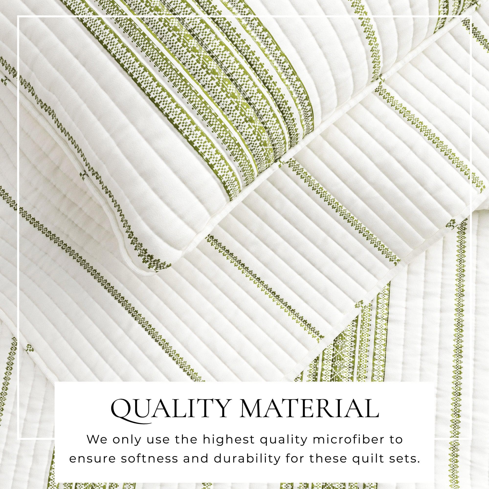 "Coastal Stripe Quilt - White Quilt With Navy, Red, Green Or Grey Stripes"