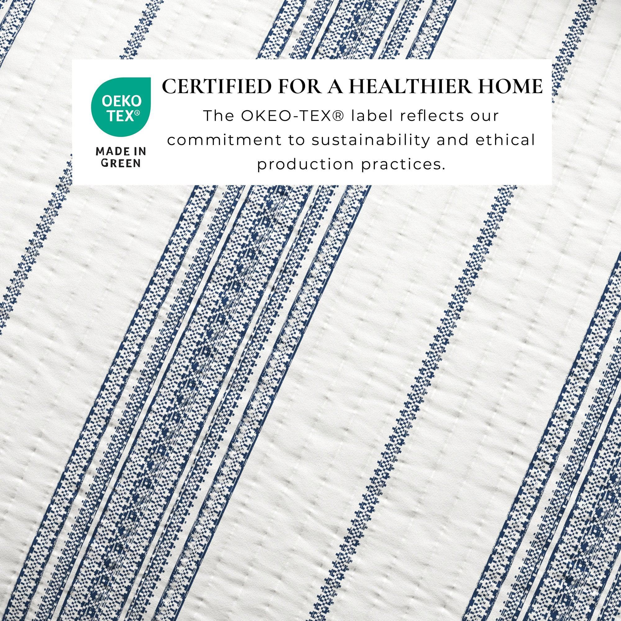 "Coastal Stripe Quilt - White Quilt With Navy, Red, Green Or Grey Stripes"