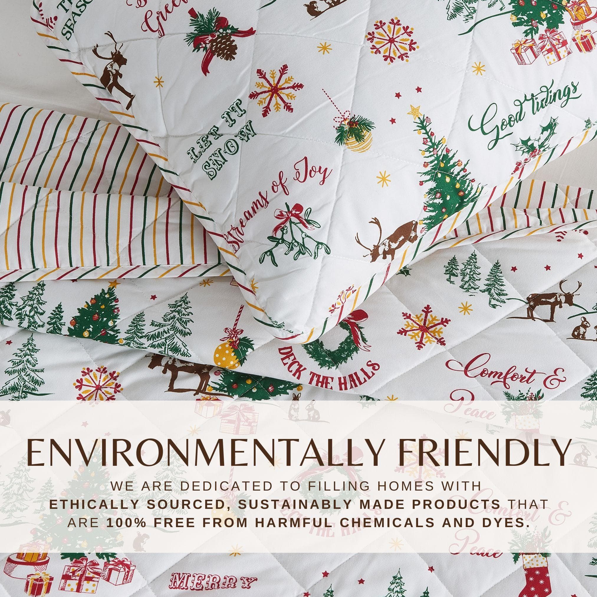 Colorful Christmas Quilt Set - Christmas Holiday Quilts