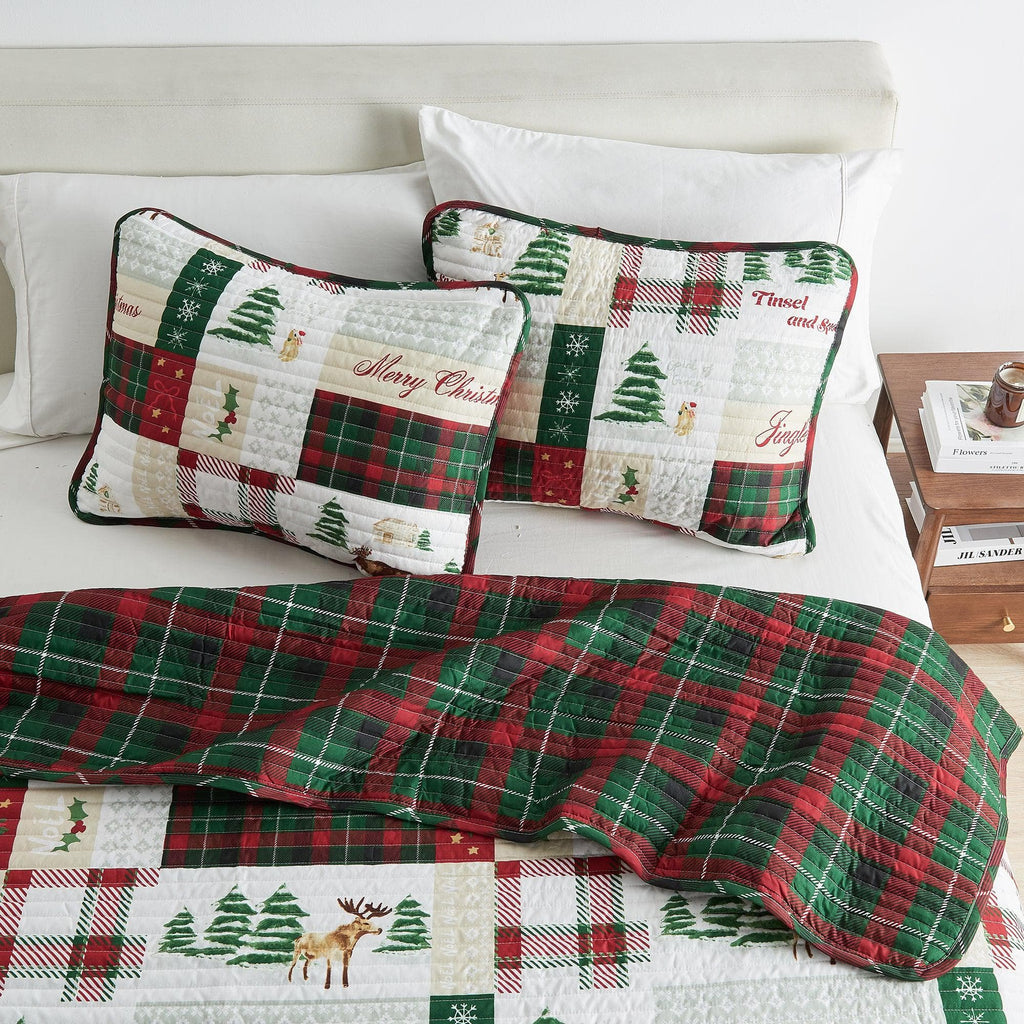 Colorful Christmas Quilt Set - Christmas Holiday Quilts