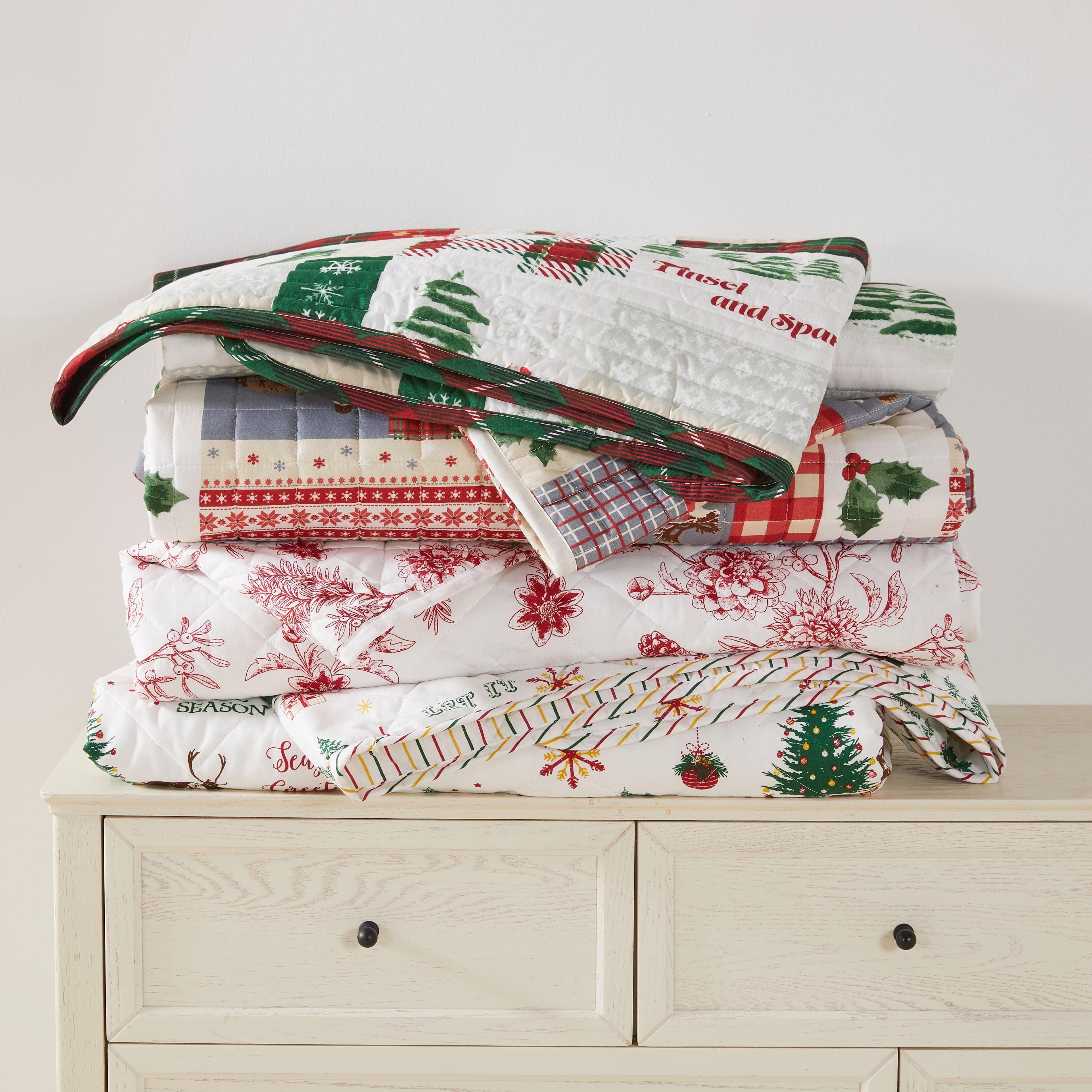 Colorful Christmas Quilt Set - Christmas Holiday Quilts