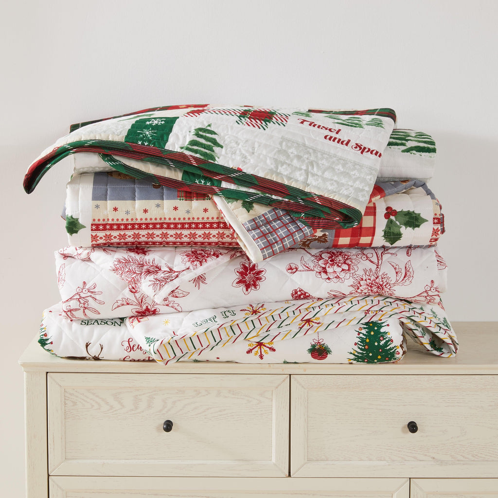 Colorful Christmas Quilt Set - Christmas Holiday Quilts