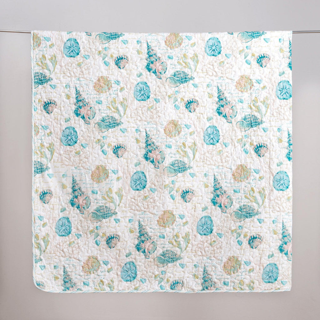 Seashell & Coral Quilt Set - Beachy Seashell Themed Bedding Sets