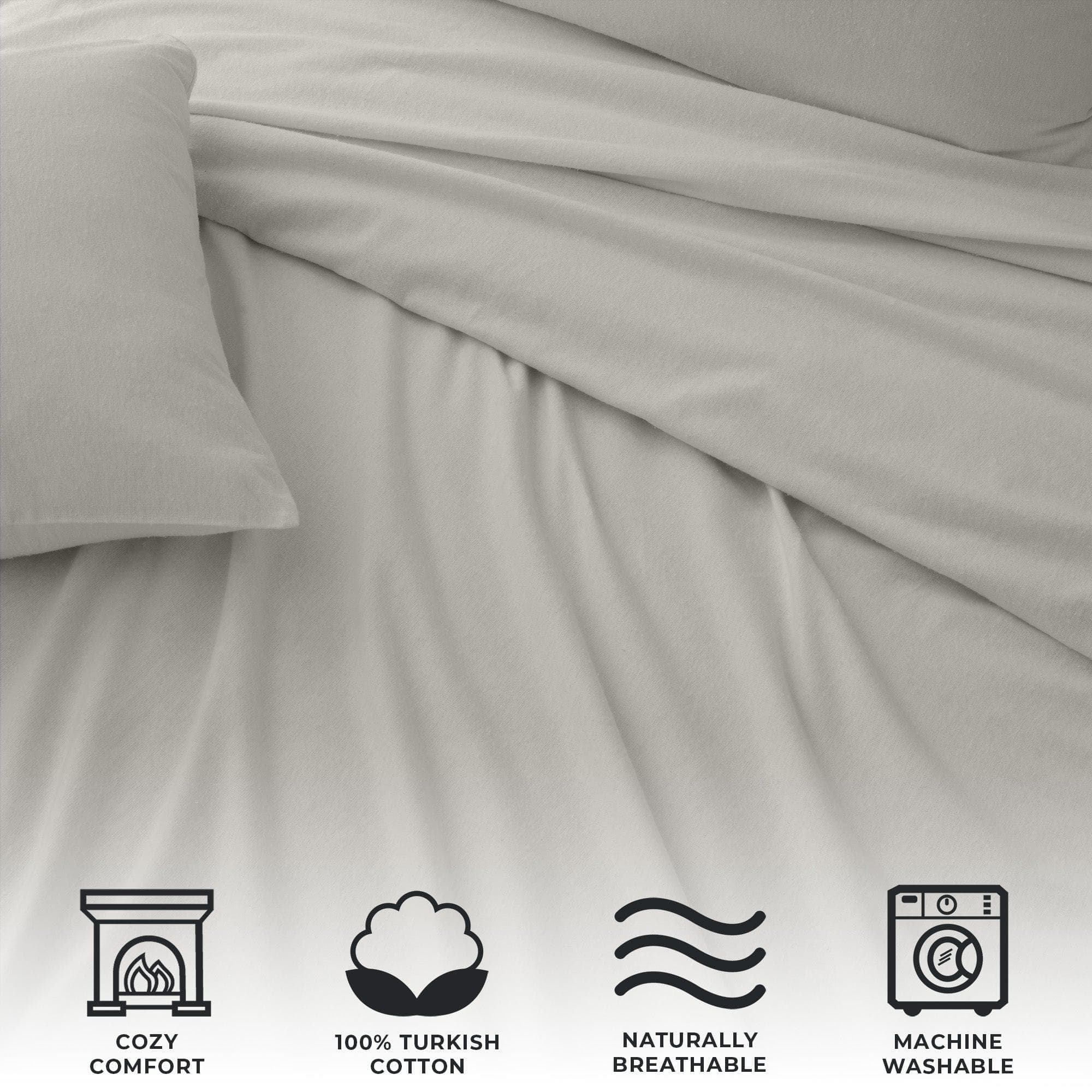 Turkish Cotton Flannel Sheets - Solid Flannel Sheet Sets - Solid Colors