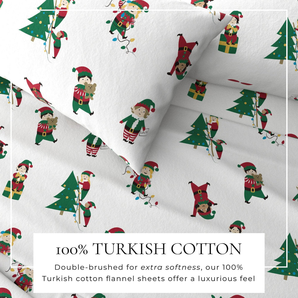 4-Piece Turkish Cotton Christmas Flannel Sheet - Christmas Sheets