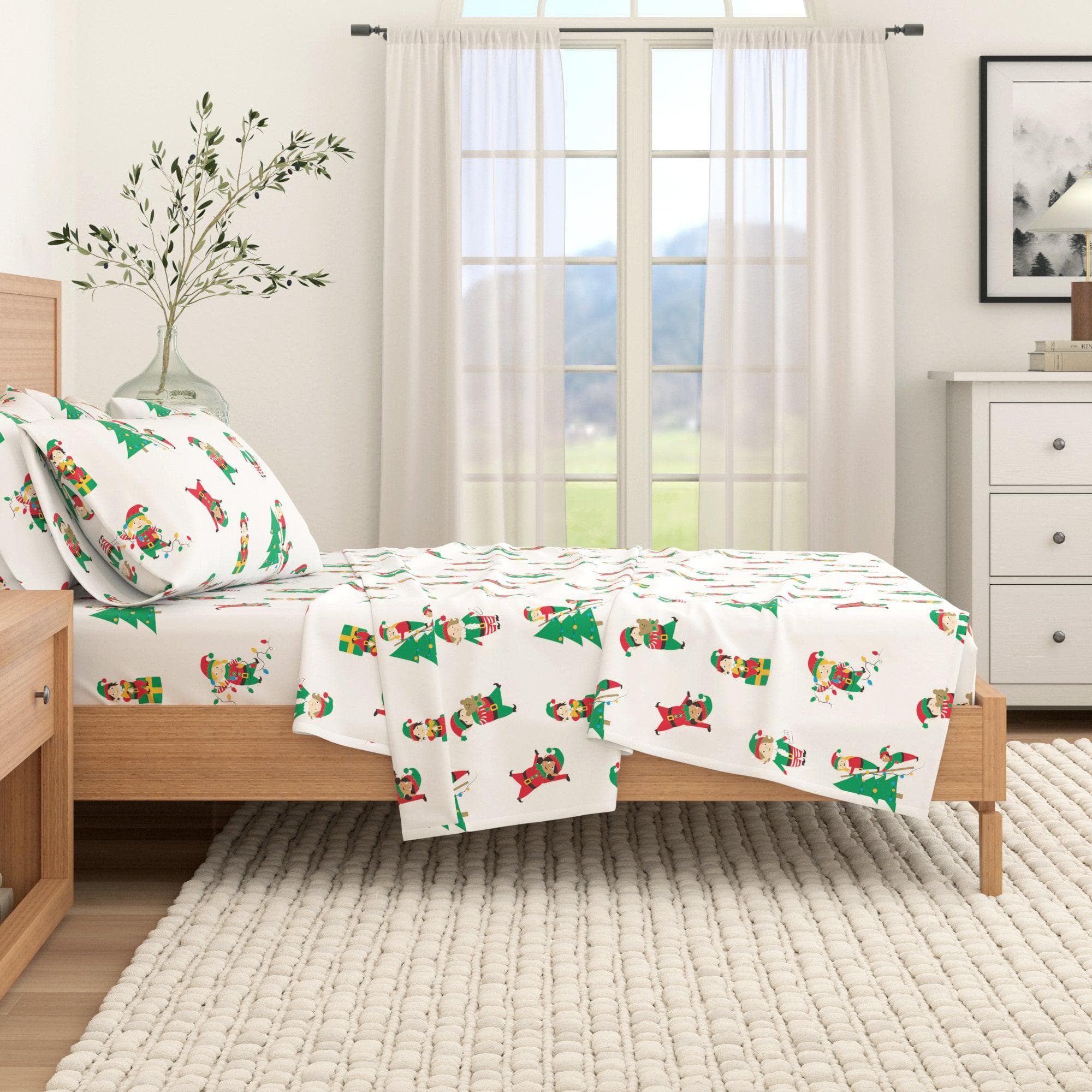 4-Piece Turkish Cotton Christmas Flannel Sheet - Christmas Sheets
