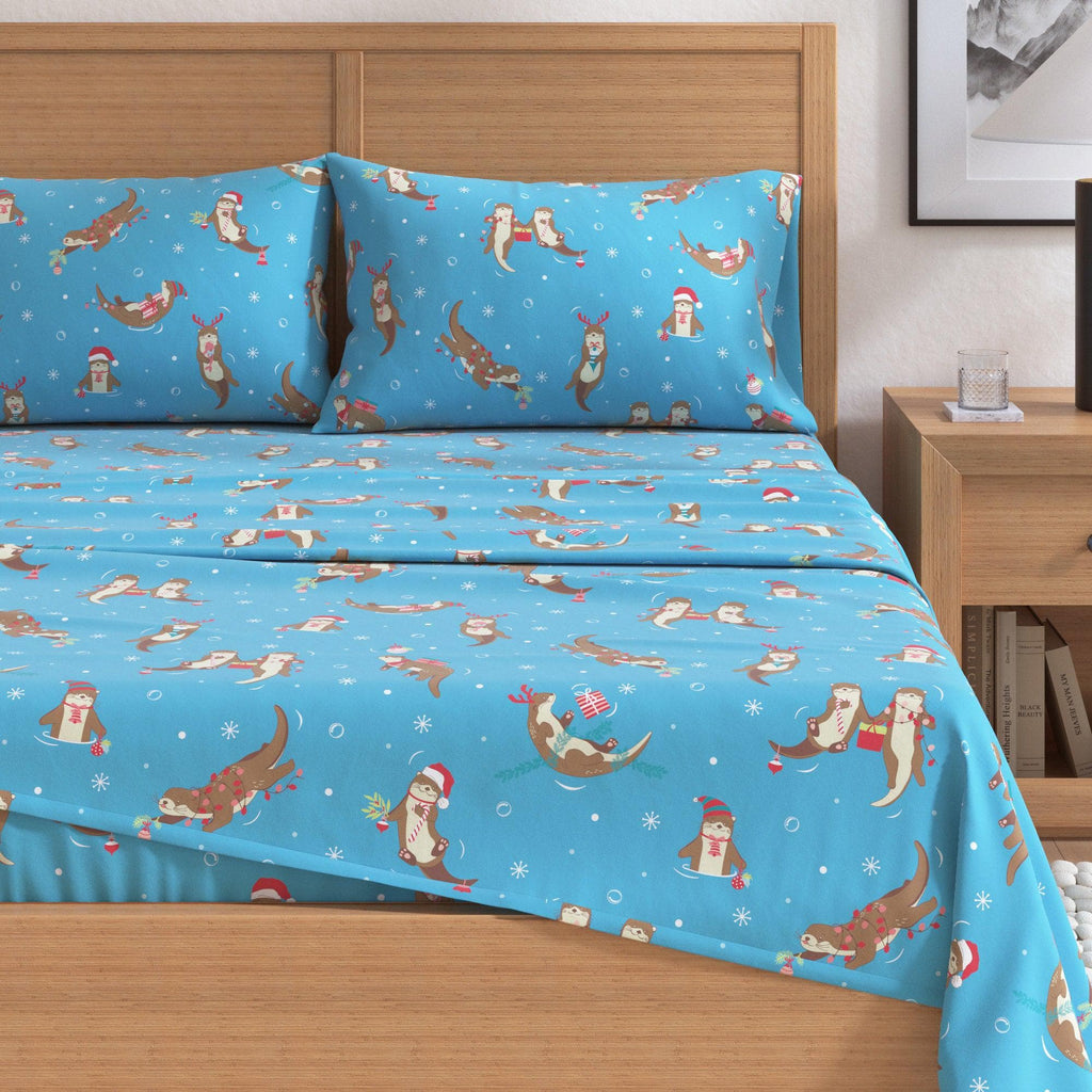 4-Piece Turkish Cotton Christmas Flannel Sheet - Christmas Sheets